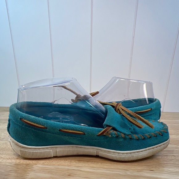 MINNETONKA Blue suede moccasins‎ size 5.5 - Picture 7 of 11